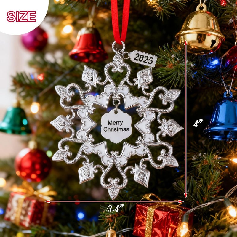 K-MLICE Christmas Tree Ornaments Snowflake Dated 2025, Metal Christmas Ornaments, Christmas Tree Decorations, Hanging Decoration, Angel Reindeer - Image 4